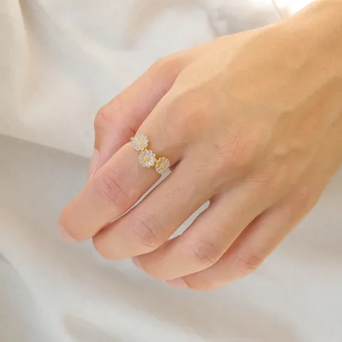 Marguerite violettem Ring aus vergoldetem Sterlingsilber