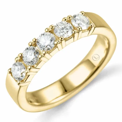 lab grown Diamant Memoirering in 14 Karat Gold 5 x 0,20 ct