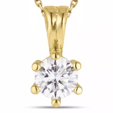 Zirkon Halskette aus vergoldetem Sterlingsilber und Anhänger aus 8 Karat Gold