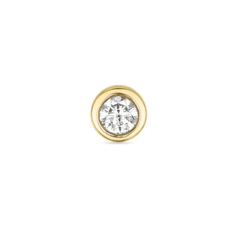 1 x 0,04 ct Solitärohrstecker in 14 Karat Gold mit Diamant 