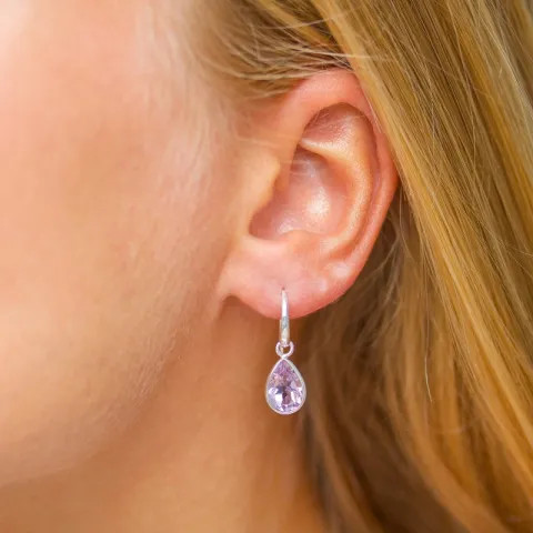 Tropfen lila Amethyst Ohrringe in Silber