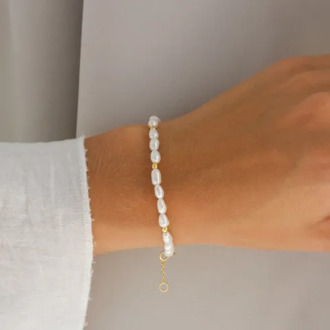 Perle Armband aus vergoldetem Sterlingsilber