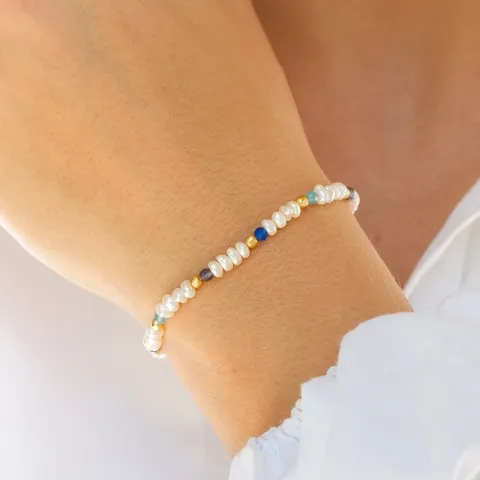 Schmuckstein Armband aus vergoldetem Sterlingsilber  x 