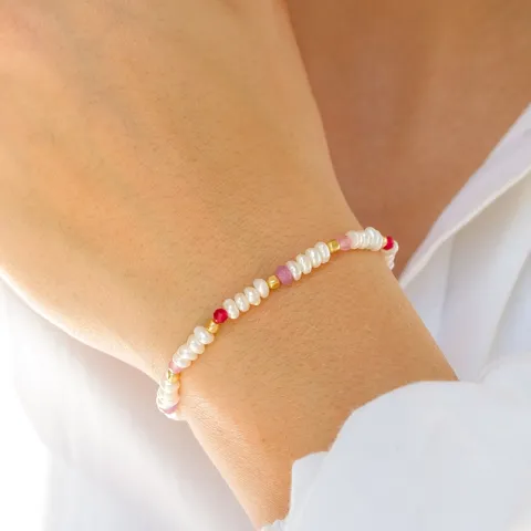 pink Schmuckstein Armband aus vergoldetem Sterlingsilber  x 