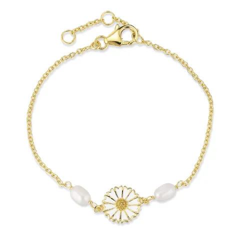 Marguerite Perle Armband aus vergoldetem Sterlingsilber