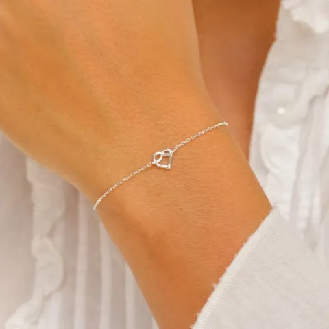 Herz Armband aus Silber und Anhänger aus Silber