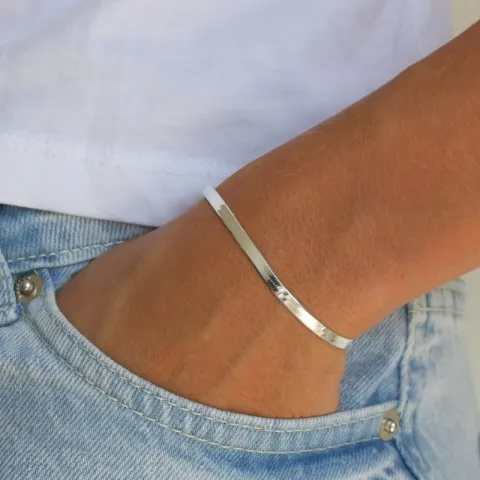 Flach Schlangenarmband aus Silber  x 