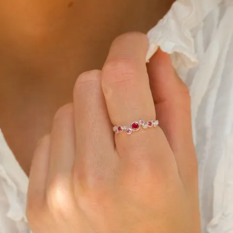 pink Zirkon Ring aus Silber