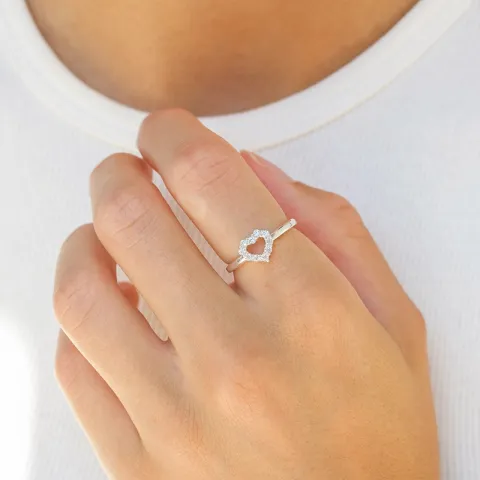 Herz Zirkon Ring aus Silber