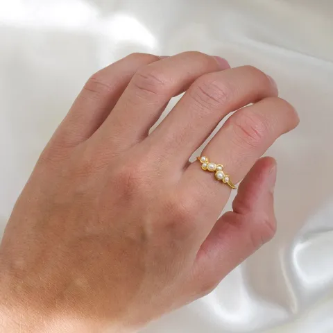 Perle Ring aus vergoldetem Sterlingsilber