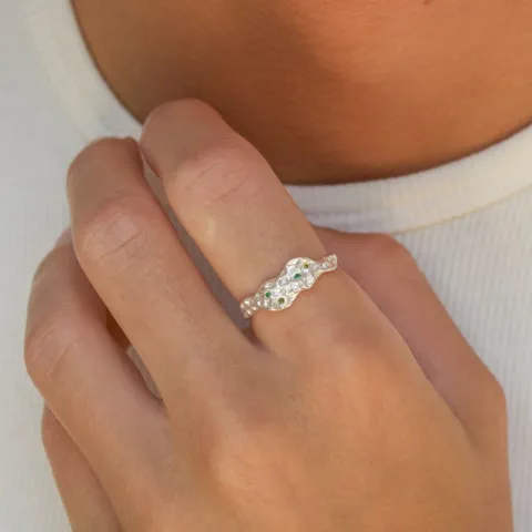 grünem Zirkon Ring aus Silber