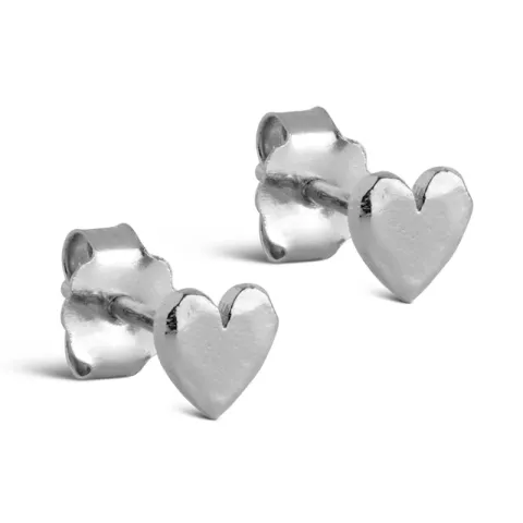 Enamel Heart Ohrstecker in Silber