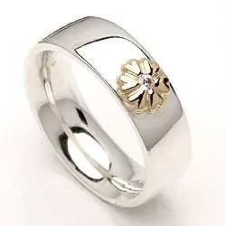 Kollektionsmuster Blumen Zirkon Ring aus Silber