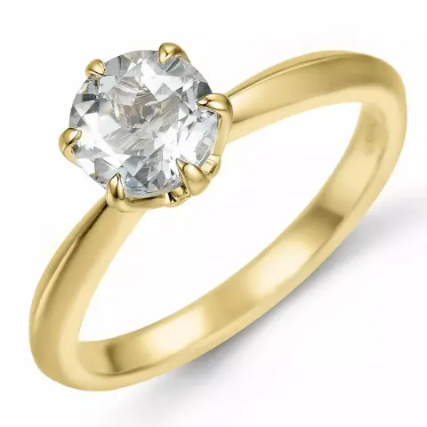 Kollektionsmuster Quarz Solitärring in 14 Karat Gold 0,95 ct