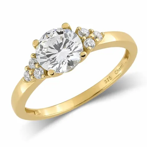 Kollektionsmuster weißem Zirkon Ring aus 9 Karat Gold