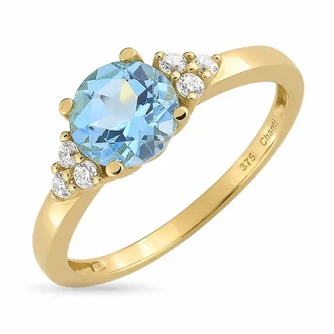 Kollektionsmuster blauem Topas Ring aus 9 Karat Gold