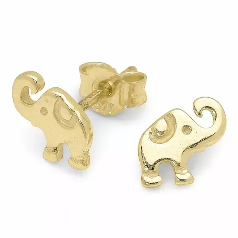 Kollektionsmuster Elefant Ohrstecker in 9 Karat Gold