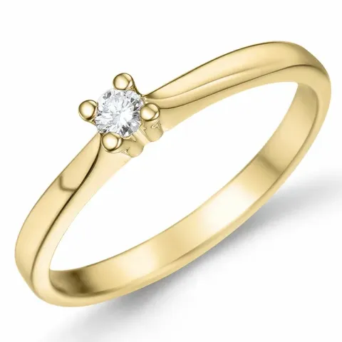 Kollektionsmuster Diamant Solitärring in 14 Karat Gold 0,08 ct