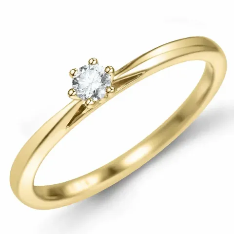 Kollektionsmuster Diamant Solitärring in 14 Karat Gold 0,14 ct