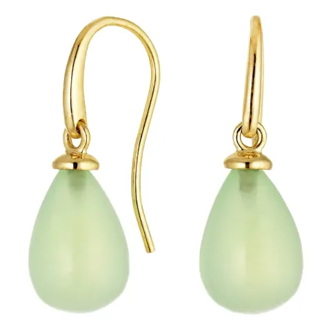 Kollektionsmuster Ohrringe in 9 Karat Gold mit prehnite