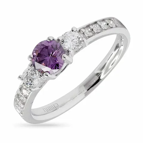 Kollektionsmuster violettem Zirkon Ring aus rhodiniertem Silber