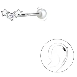 Stern Zirkon helix piercing in Silber