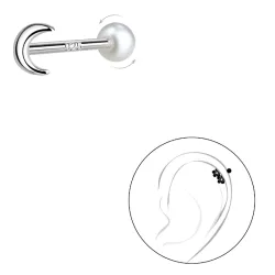 Mond helix piercing in Silber