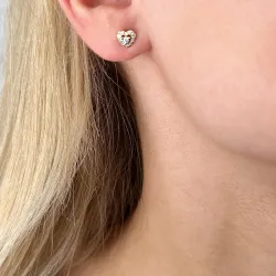 Herz Diamant Ohrstecker in 14 Karat Gold mit Diamanten 