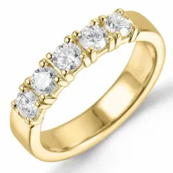 lab grown Diamant Ring in 14 Karat Gold 5 x 0,15 ct